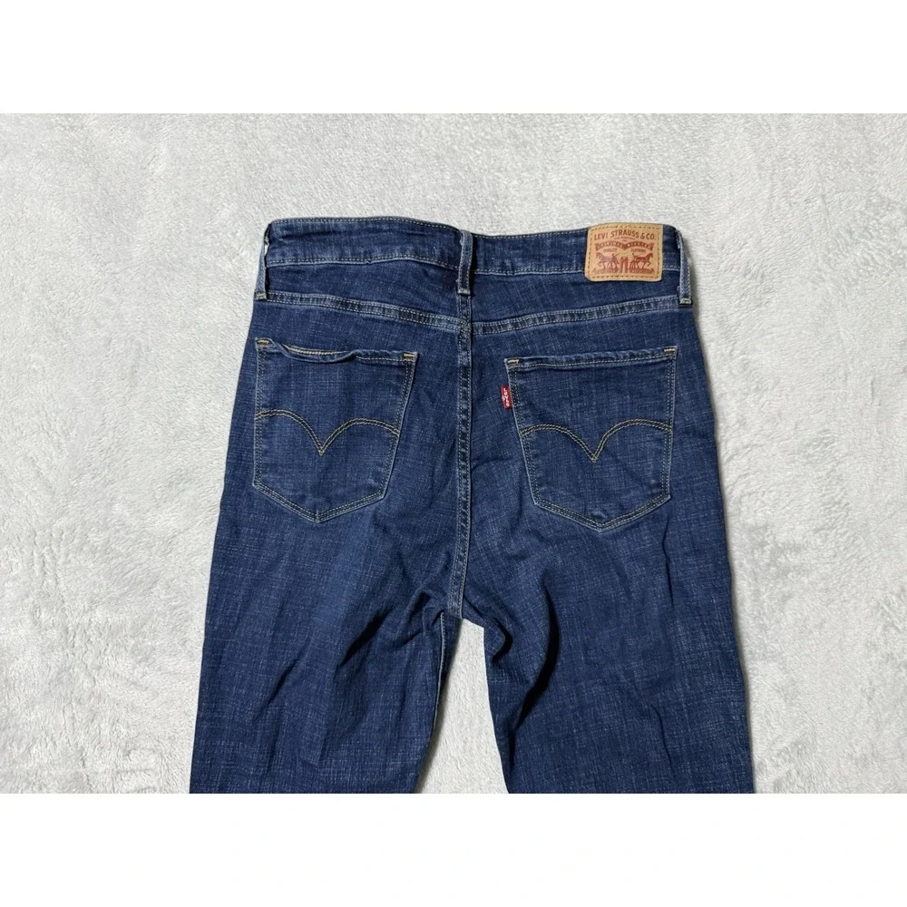 Levis 725 Jeans Womens 27 Blue Bootcut High‎ Rise Dark Wash Denim 27x29